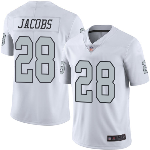 Men Oakland Raiders Limited White Josh Jacobs Jersey NFL Football #28 Rush Vapor Untouchable Jersey->oakland raiders->NFL Jersey